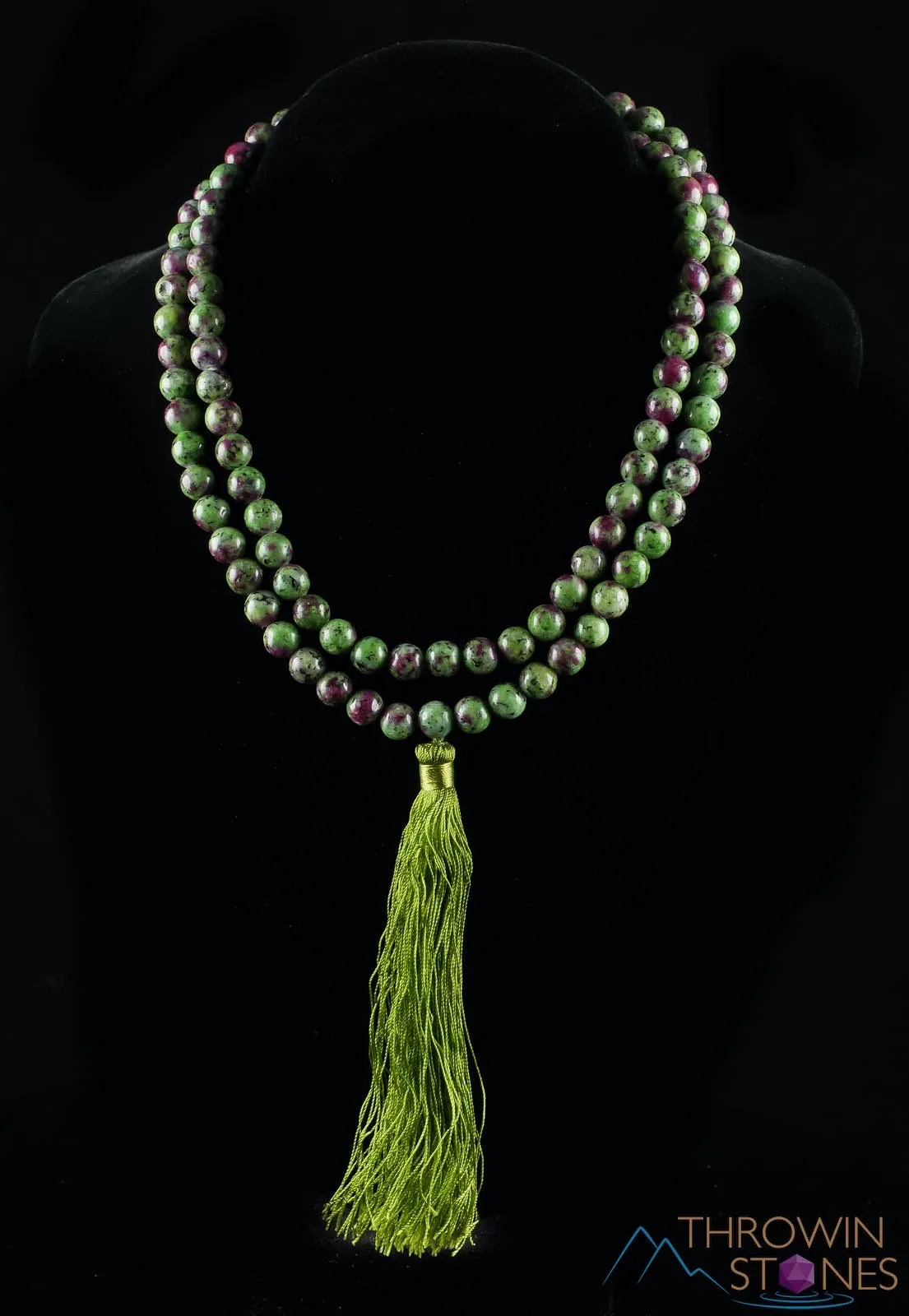 RUBY ZOISITE Crystal Necklace, Mala - Handmade Jewelry, Beaded Necklace, Healing Crystals and Stones,  E0120