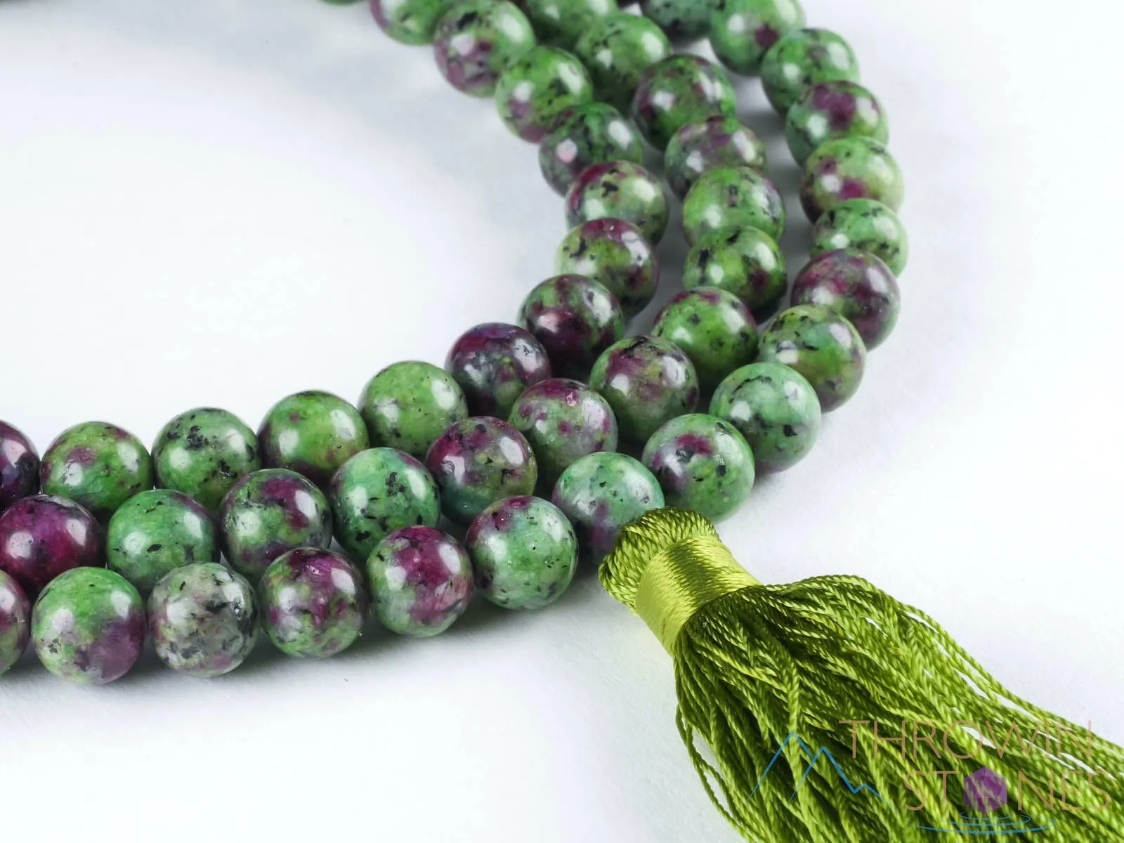 RUBY ZOISITE Crystal Necklace, Mala - Handmade Jewelry, Beaded Necklace, Healing Crystals and Stones,  E0120