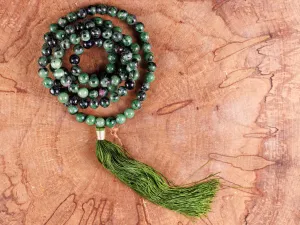 RUBY ZOISITE Crystal Necklace, Mala - Handmade Jewelry, Beaded Necklace, Healing Crystals and Stones,  E0120