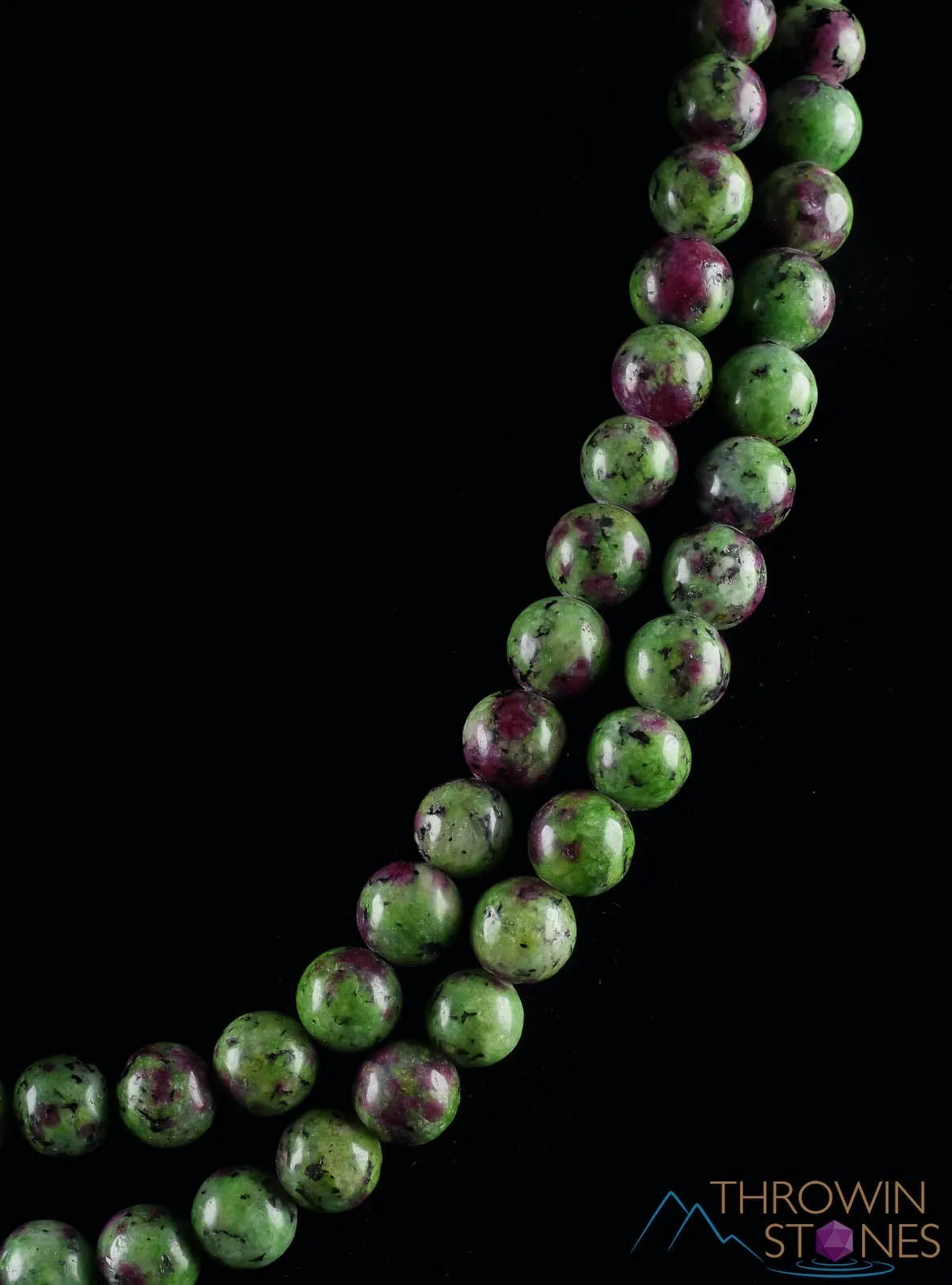 RUBY ZOISITE Crystal Necklace, Mala - Handmade Jewelry, Beaded Necklace, Healing Crystals and Stones,  E0120