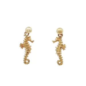 Seahorse Earrings, 14Kt