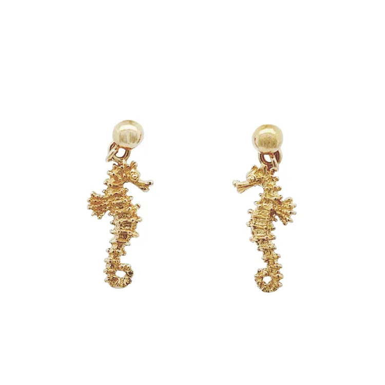 Seahorse Earrings, 14Kt