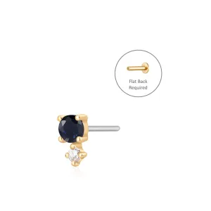 SEPTEMBER | Blue and White Sapphire Threadless Flatback Earring