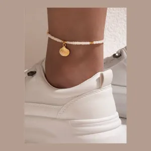 Shell Charm Beaded Anklet