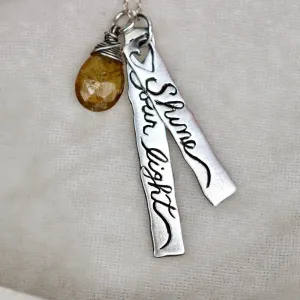 Shine Your Light Sterling silver and ruby necklace