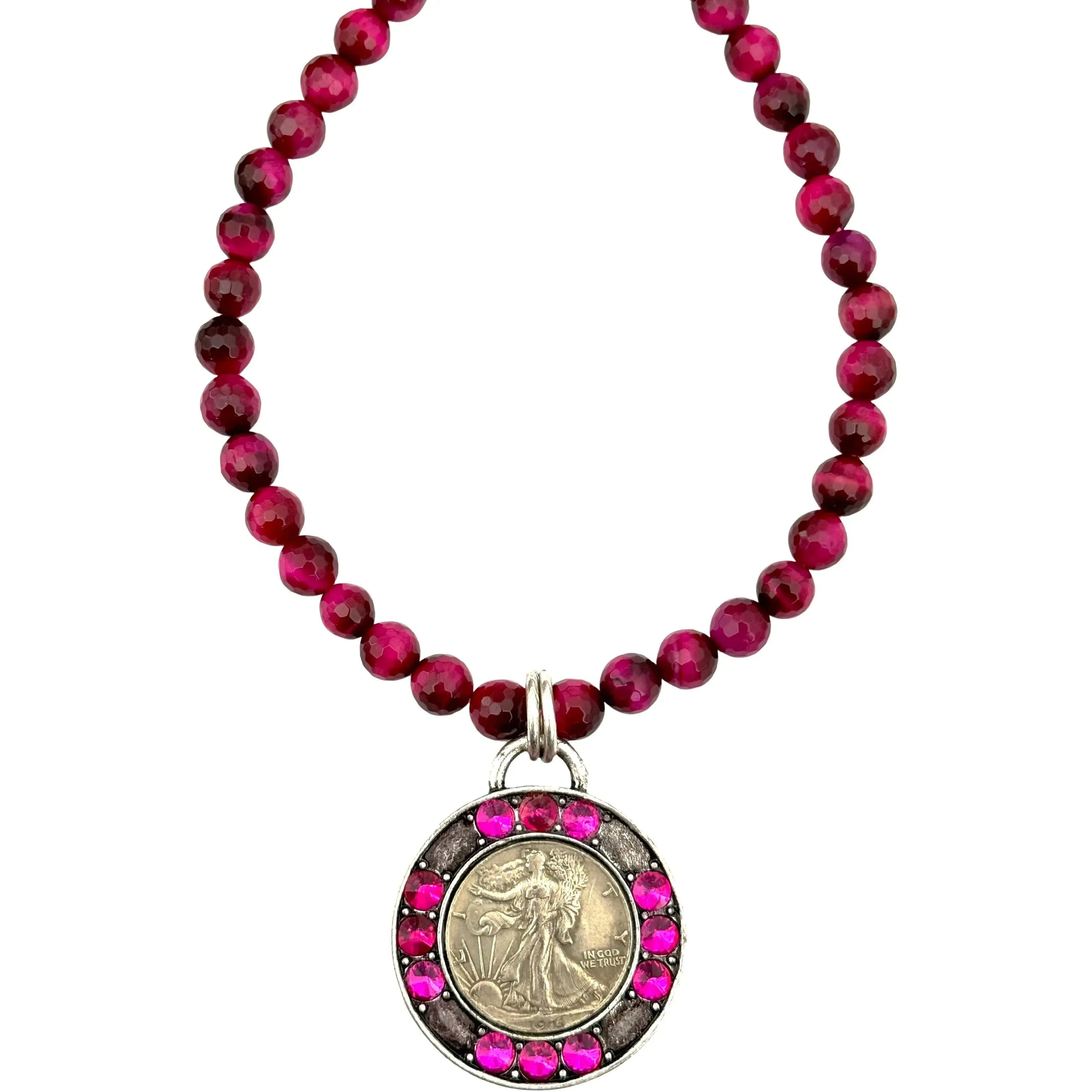 Sicily Goddess Necklace - Fuchsia