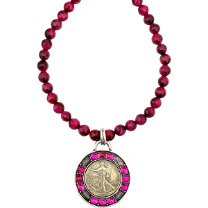 Sicily Goddess Necklace - Fuchsia