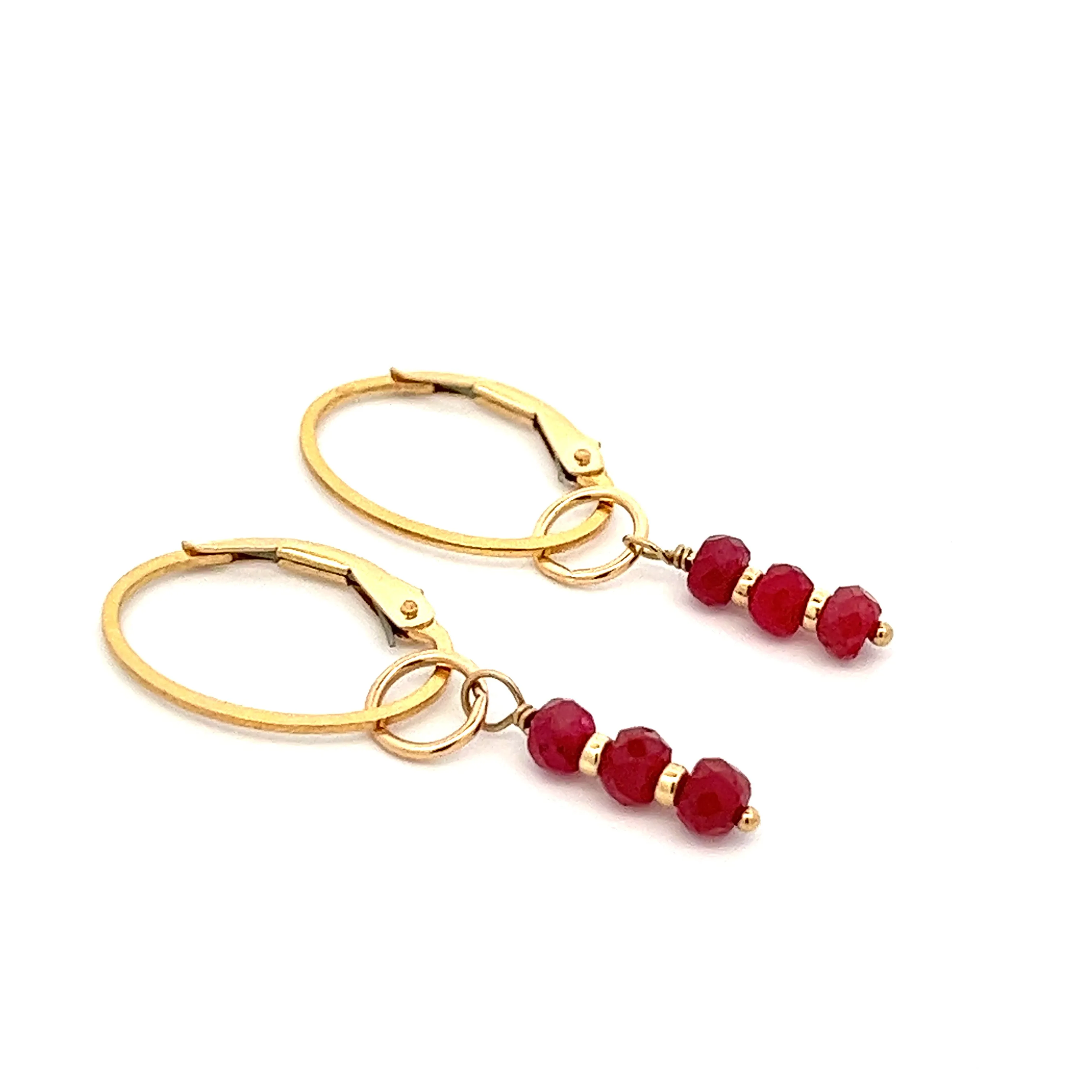 silk road - ruby triplet earrings