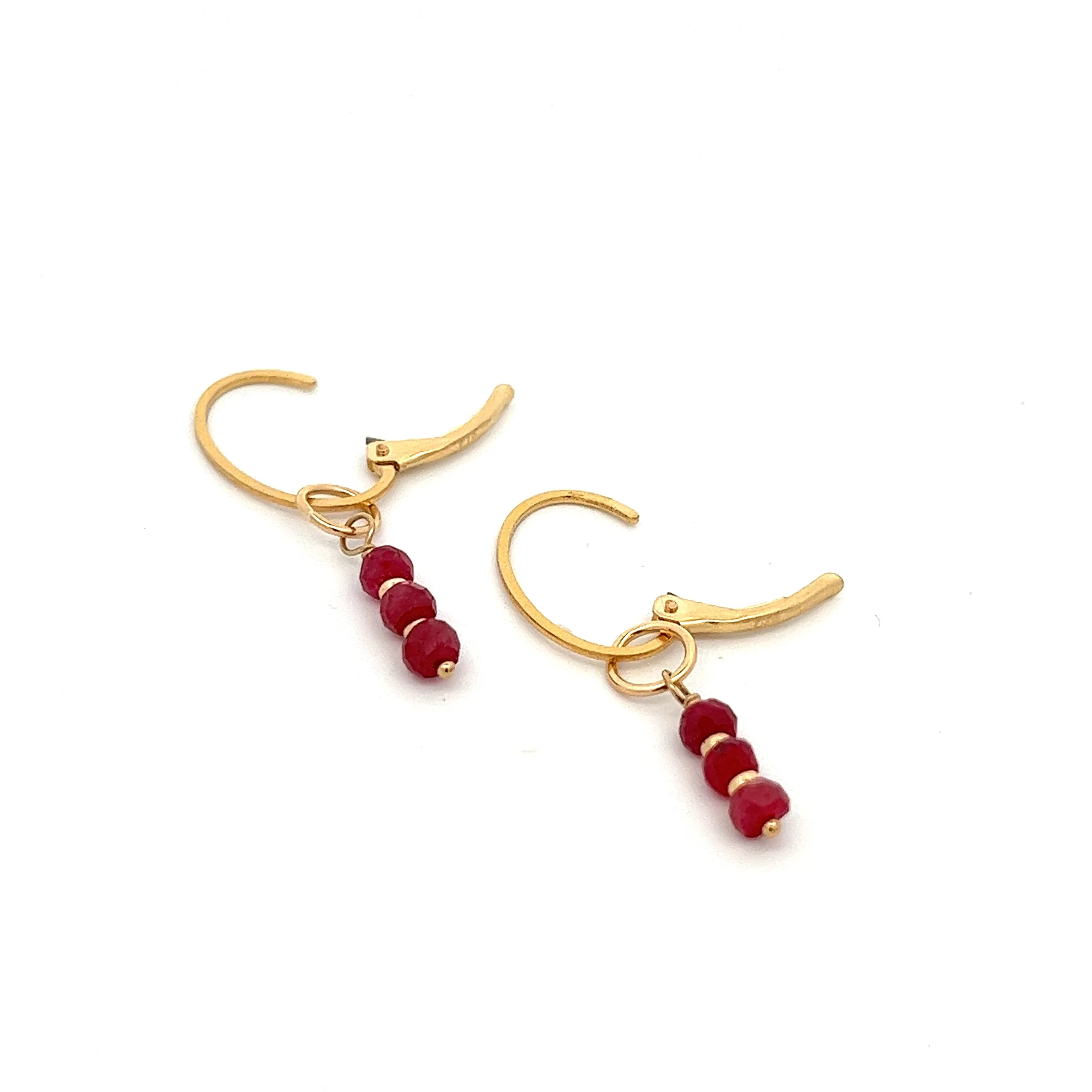 silk road - ruby triplet earrings