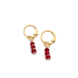 silk road - ruby triplet earrings