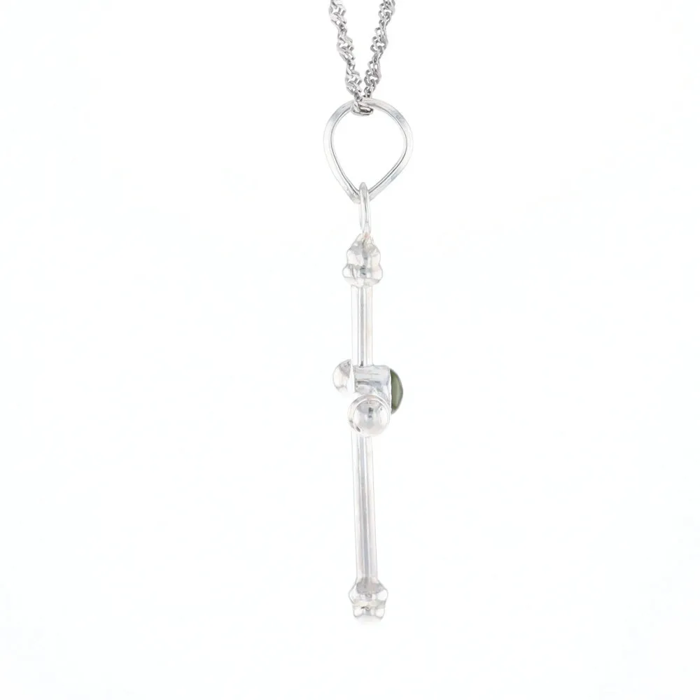 Silver Peridot Cross