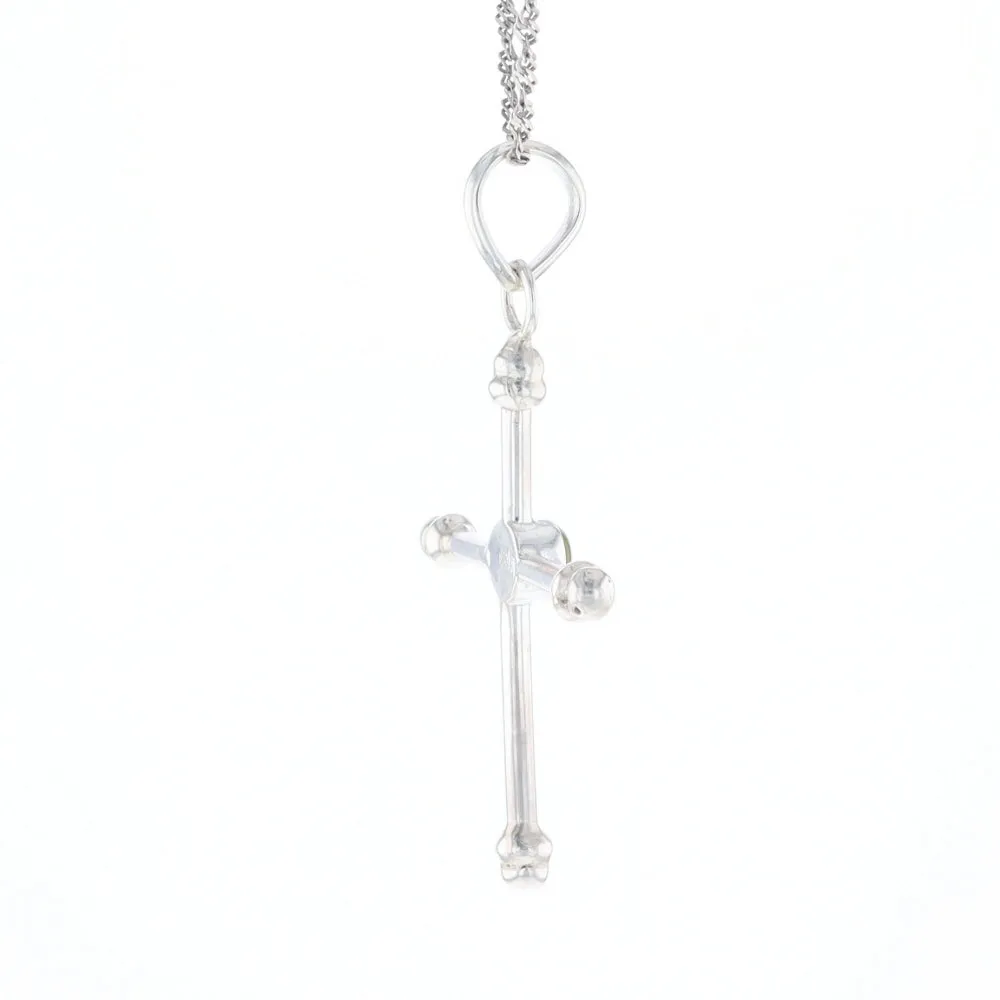 Silver Peridot Cross