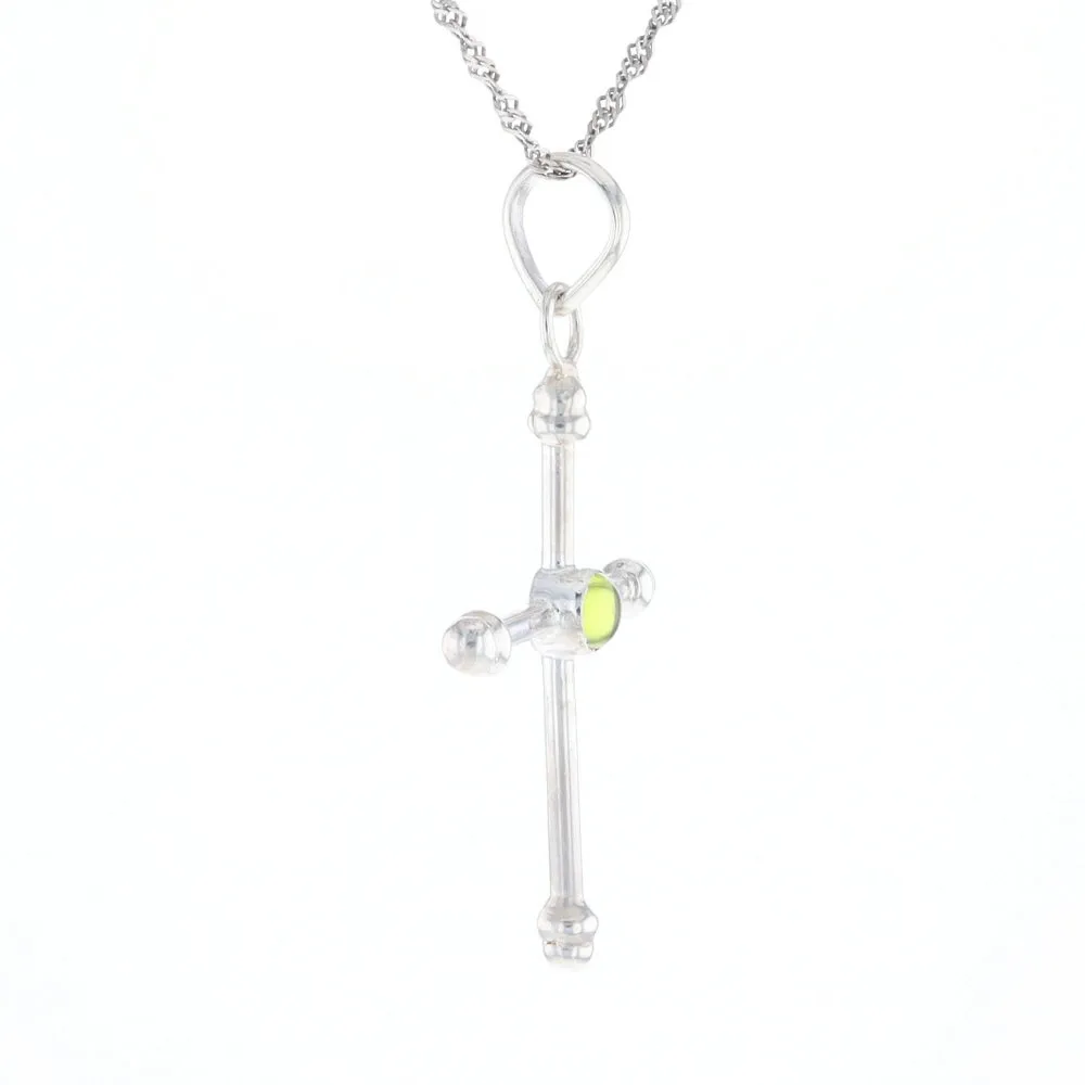 Silver Peridot Cross
