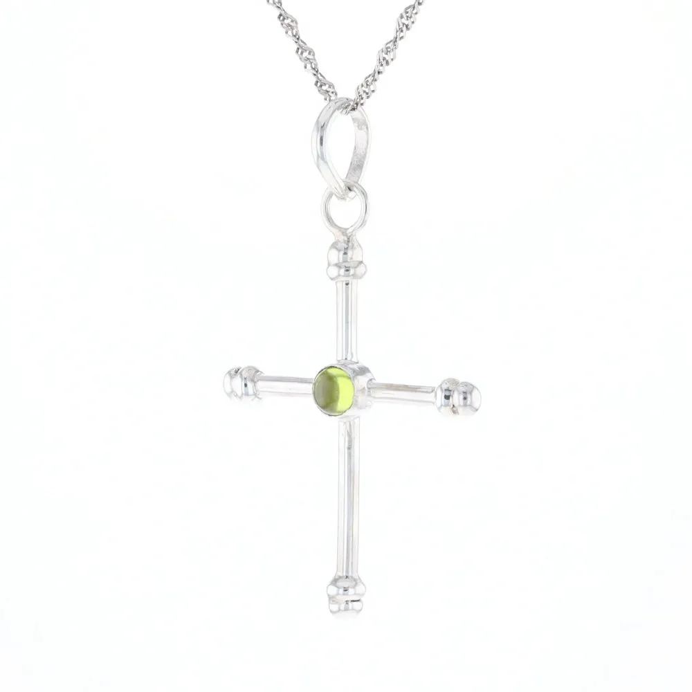 Silver Peridot Cross