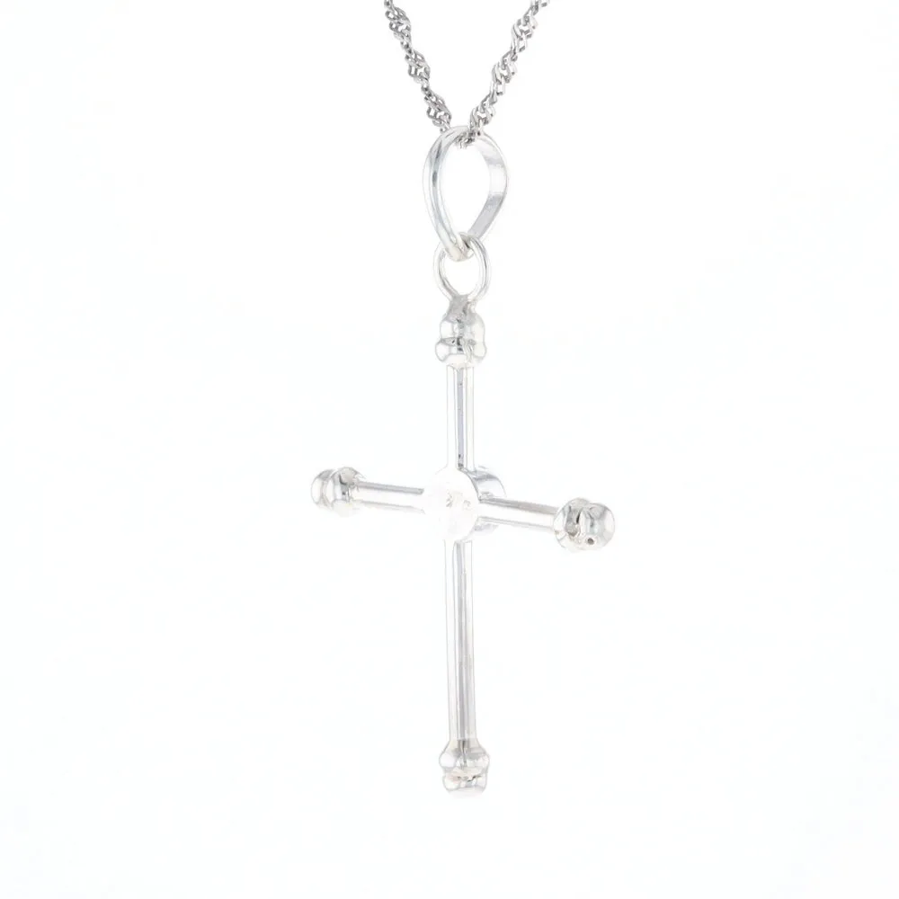 Silver Peridot Cross