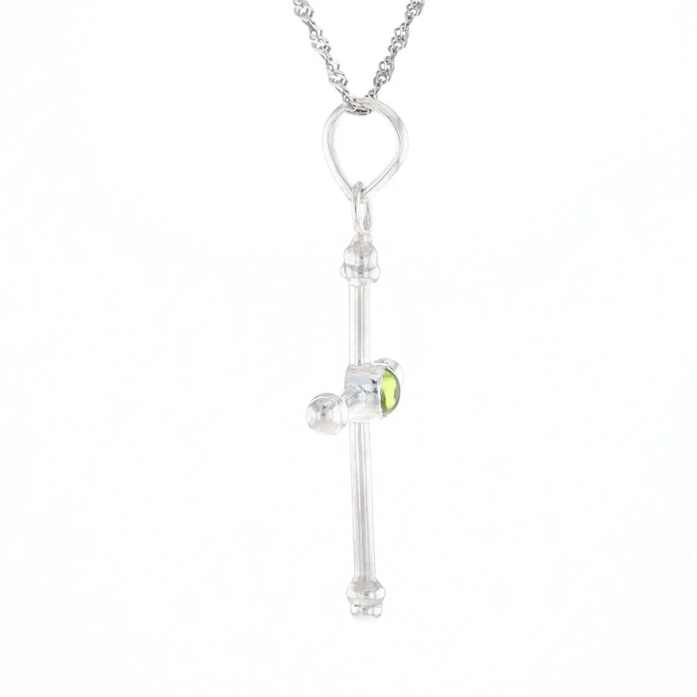 Silver Peridot Cross