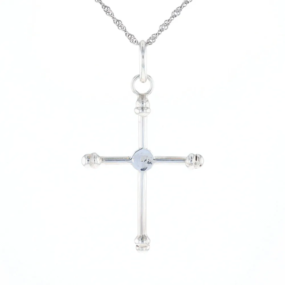 Silver Peridot Cross