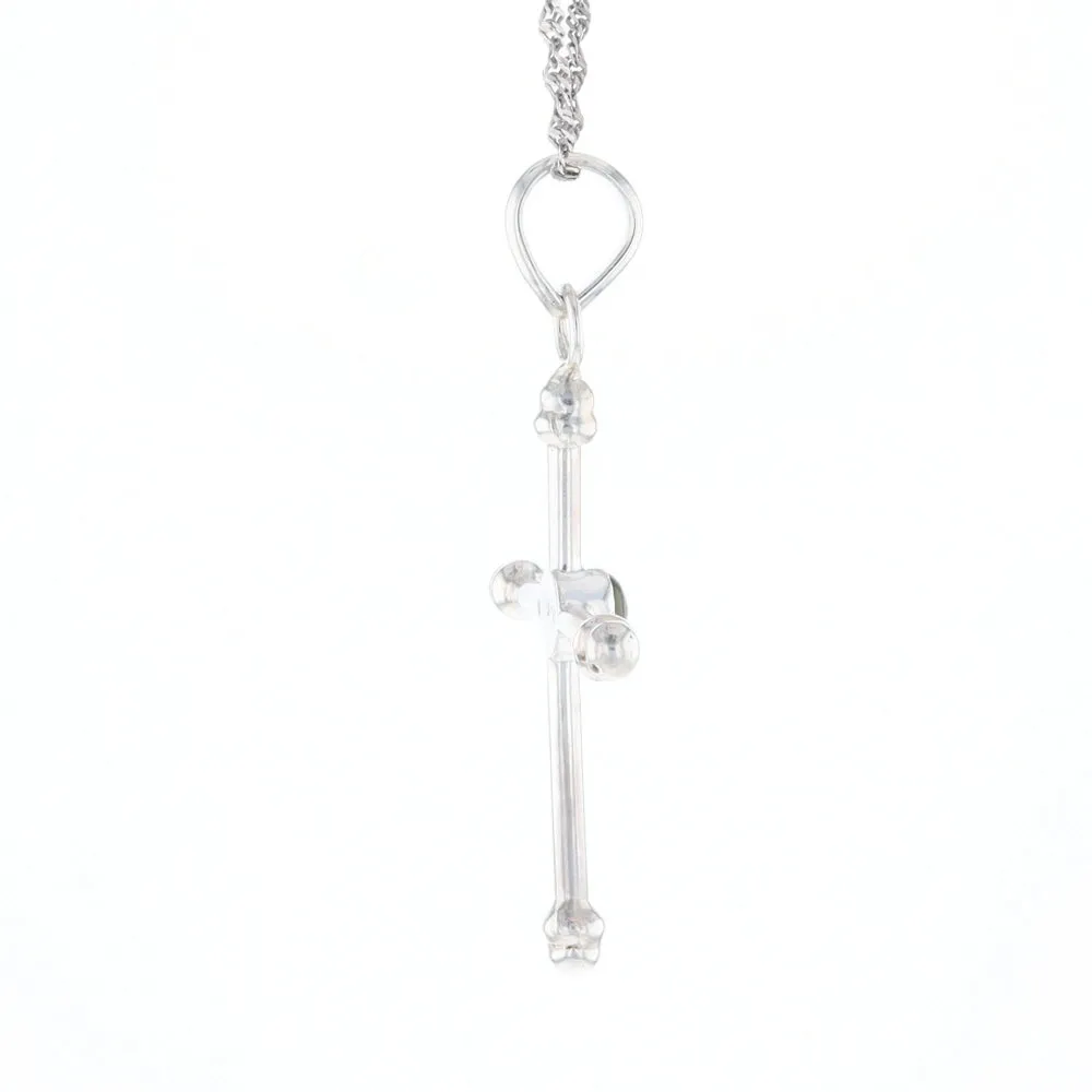 Silver Peridot Cross