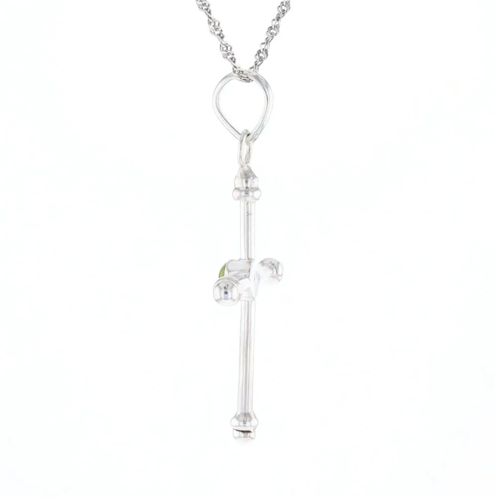 Silver Peridot Cross