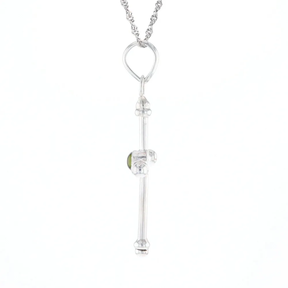 Silver Peridot Cross