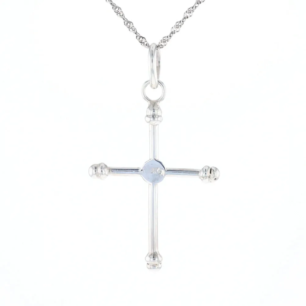 Silver Peridot Cross