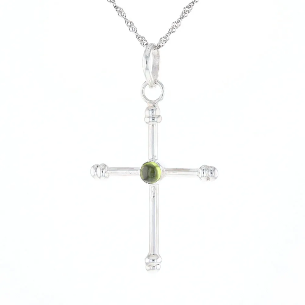 Silver Peridot Cross