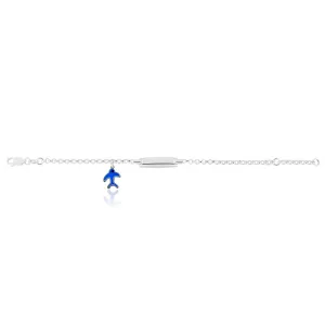 Sterling Silver Belcher Blue Bird ID Bracelet 14 2cm