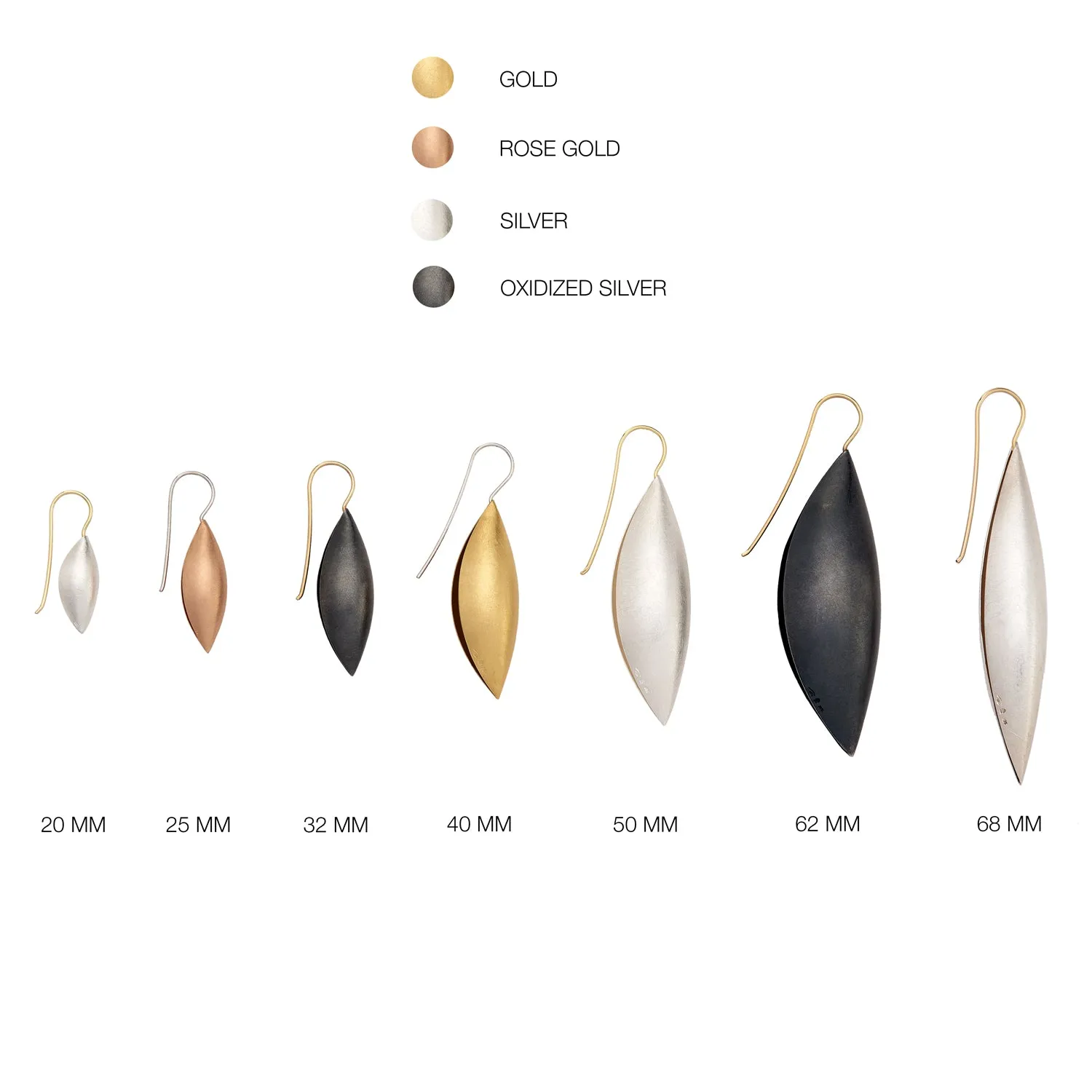 Sterling Silver Cocoon Pendant Earrings~32mm