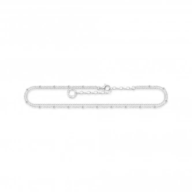 Sterling Silver Double Strand Anklet AK0030-001-21