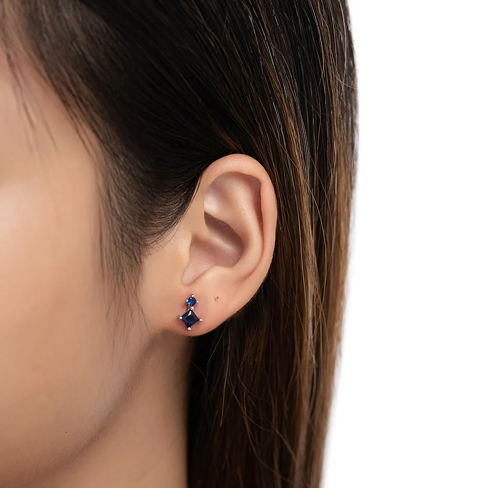 Sterling Silver Sapphire Stud Earrings