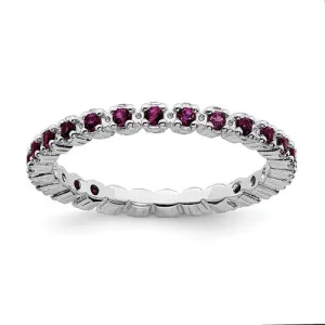 Sterling Silver Stackable Expressions Rhodolite Garnet Eternity Ring