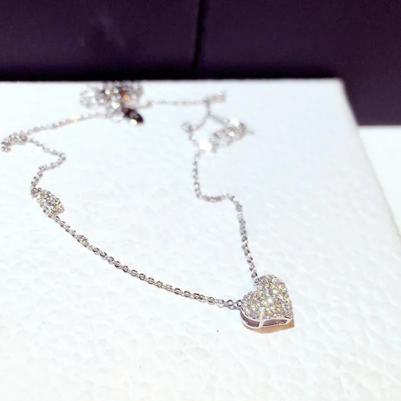 Sweet and Simple Mini Sparkling Heart Necklace