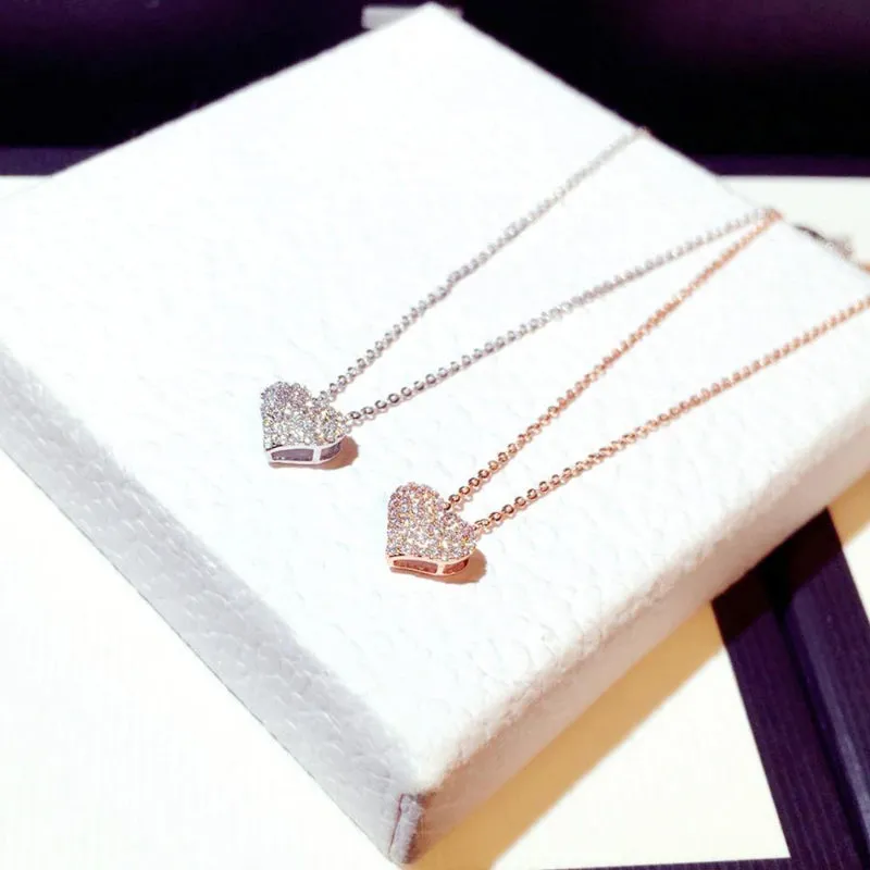 Sweet and Simple Mini Sparkling Heart Necklace