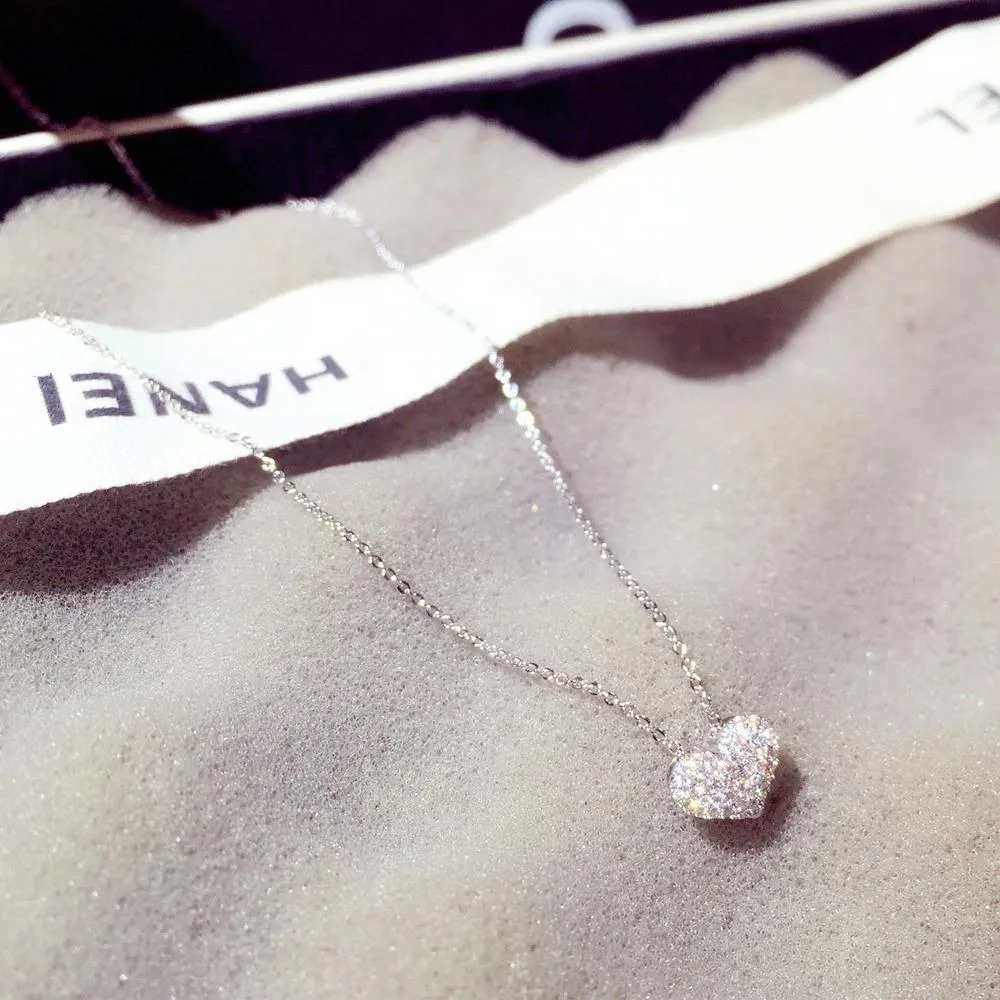 Sweet and Simple Mini Sparkling Heart Necklace