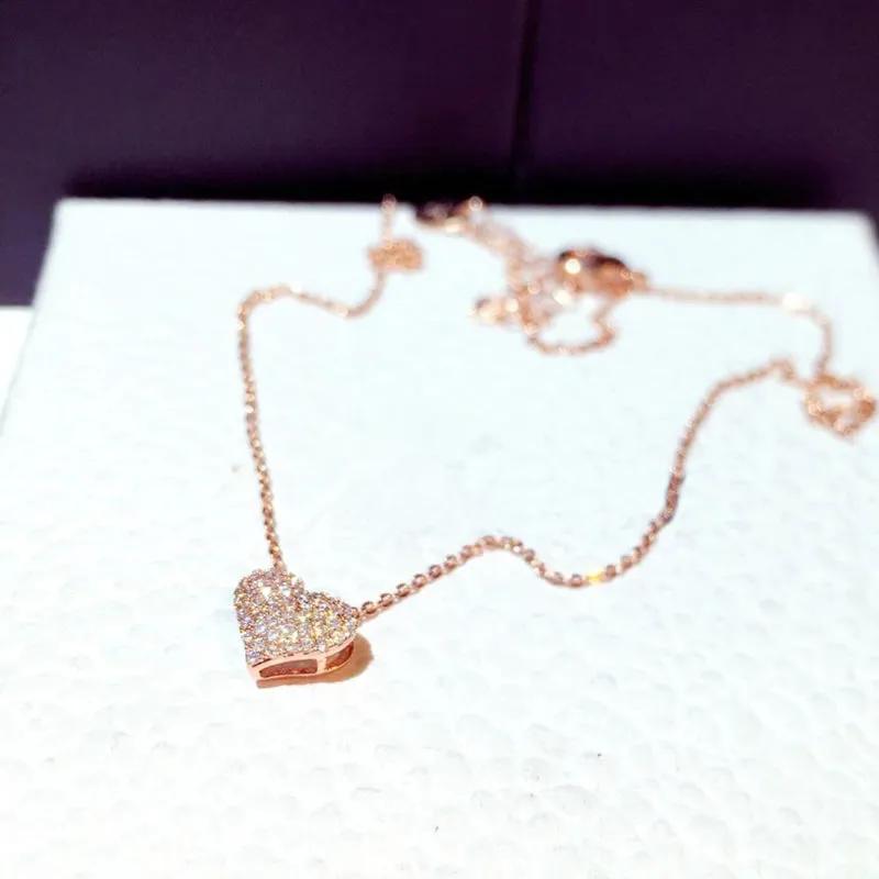 Sweet and Simple Mini Sparkling Heart Necklace