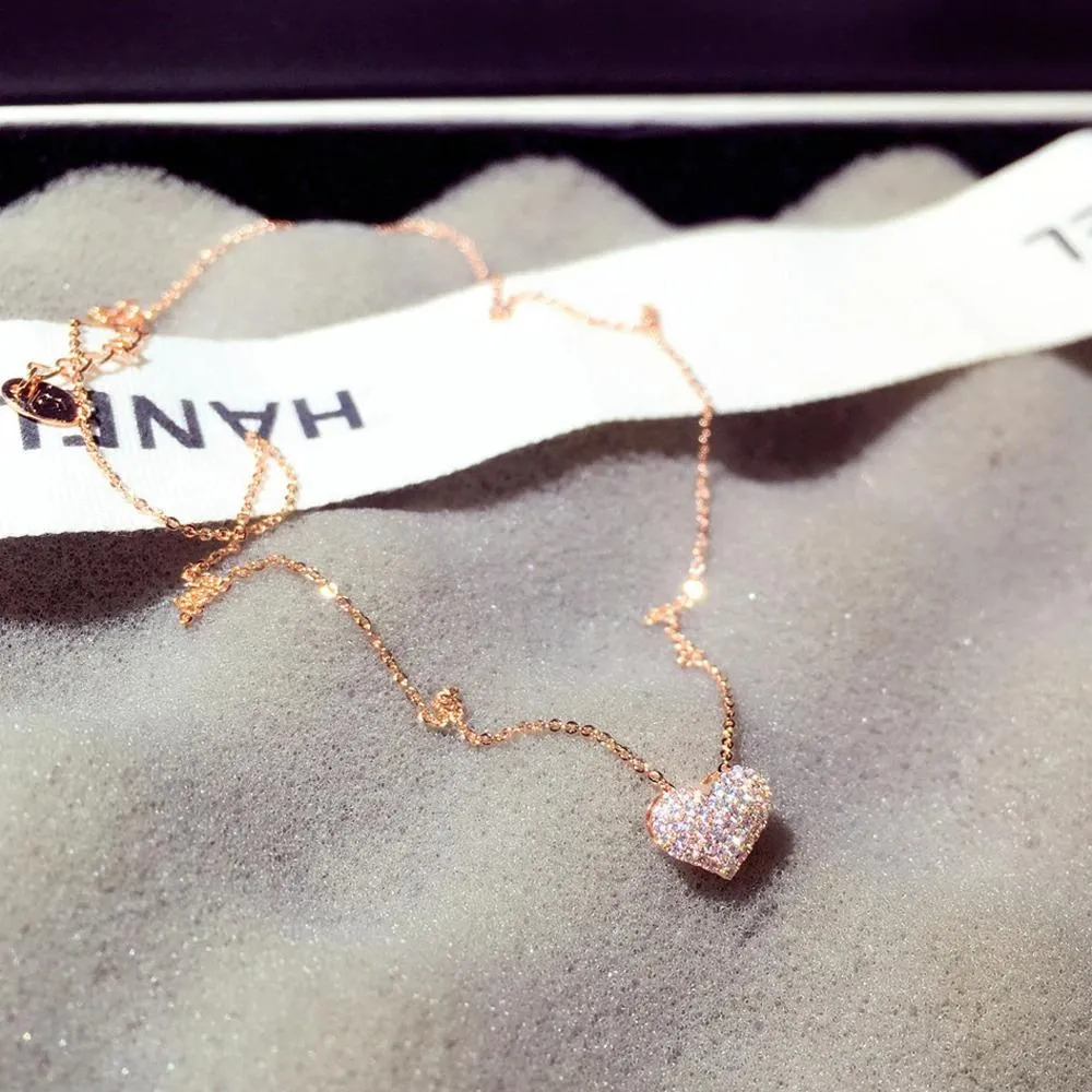 Sweet and Simple Mini Sparkling Heart Necklace