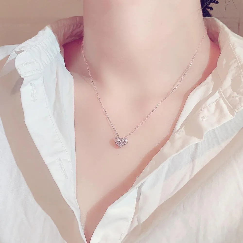 Sweet and Simple Mini Sparkling Heart Necklace