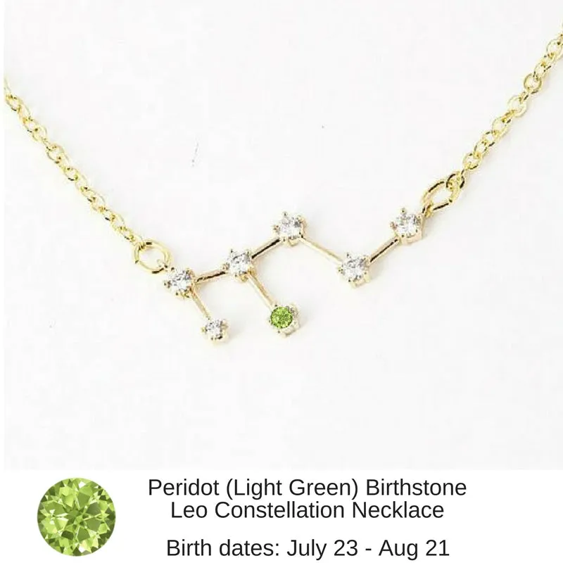 Taurus Constellation Zodiac Necklace with Emerald Birthstone - "Star Candy"