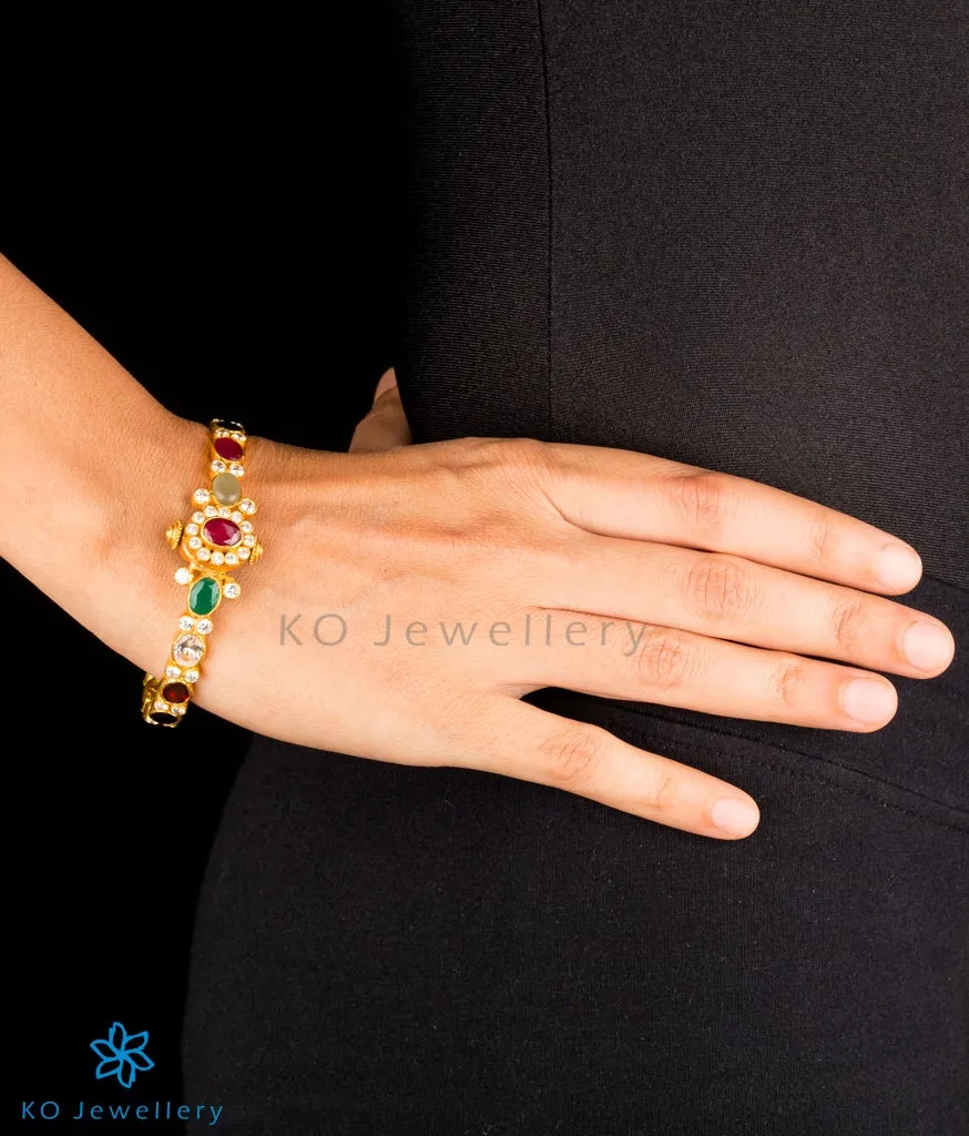 The Harini Silver Navratna Bracelet(Size 2.2/2.4/2.6/2.8)