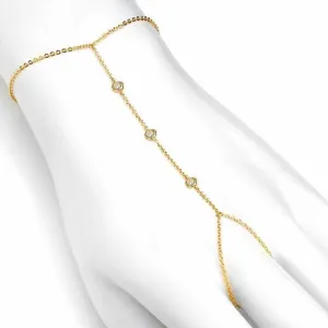Three Diamond Hand Chain Bracelet