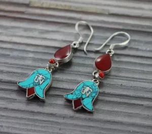 Tibetan Inlay Earrings