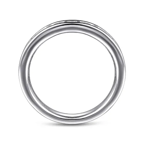 Toledo - 14K White Gold Channel Set Diamond Wedding Band - 0.75ct