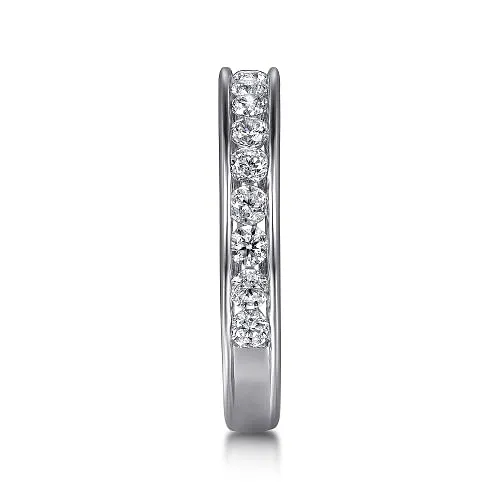 Toledo - 14K White Gold Channel Set Diamond Wedding Band - 0.75ct
