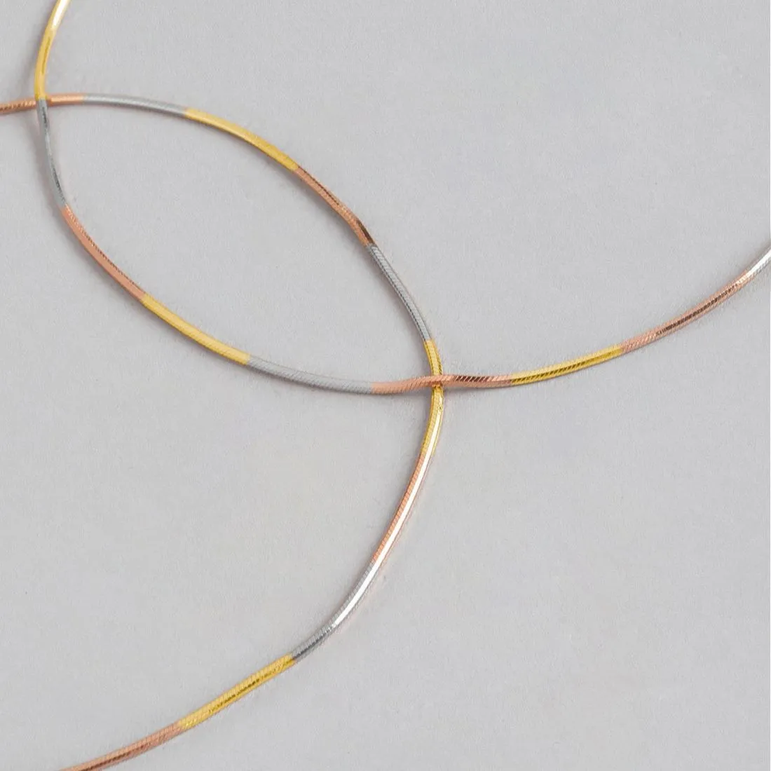 Triple Tone Serpent 925 Sterling Silver Anklet