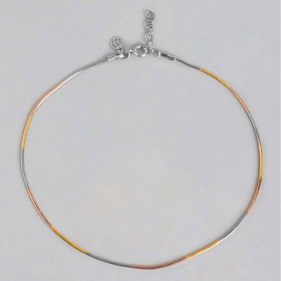 Triple Tone Serpent 925 Sterling Silver Anklet