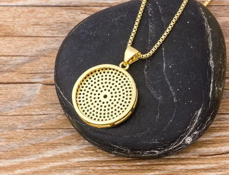 Turkish Round Evil Eye Pendant Necklace