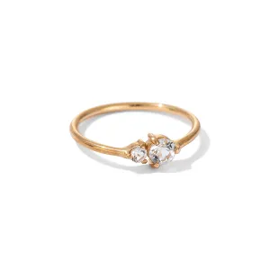 Unity Ring, White Topaz, 9kt Yellow Gold