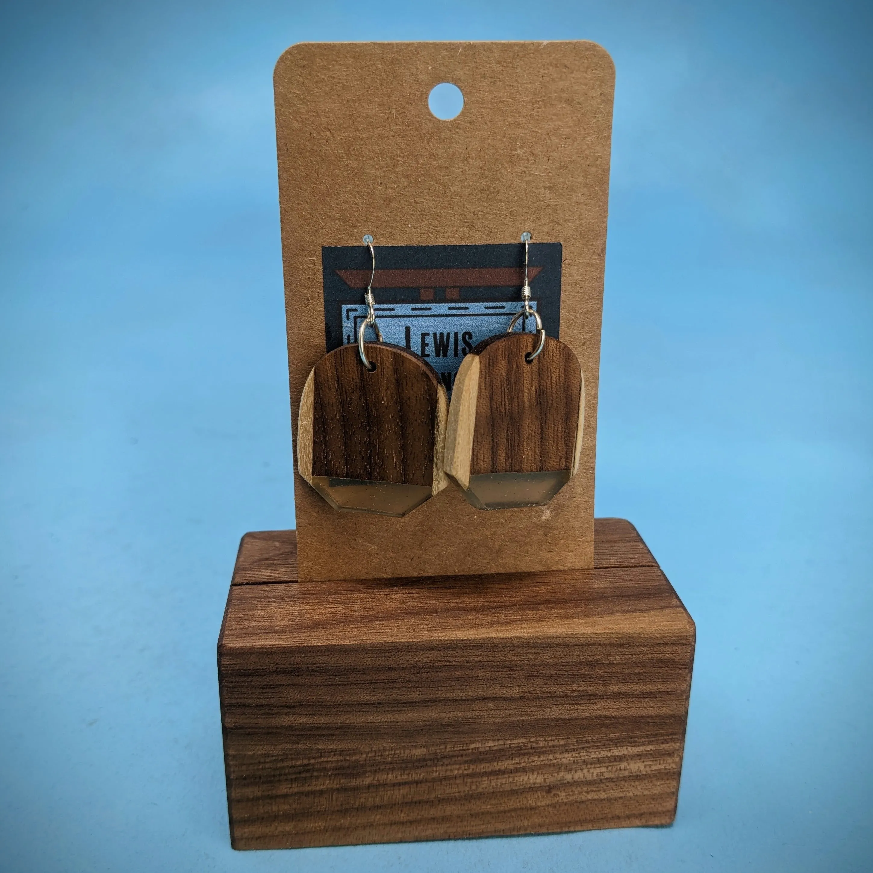Walnut Rounds Dangle Earrings