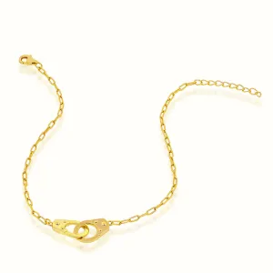 Women's Vermeil Mini Handcuffs Anklet