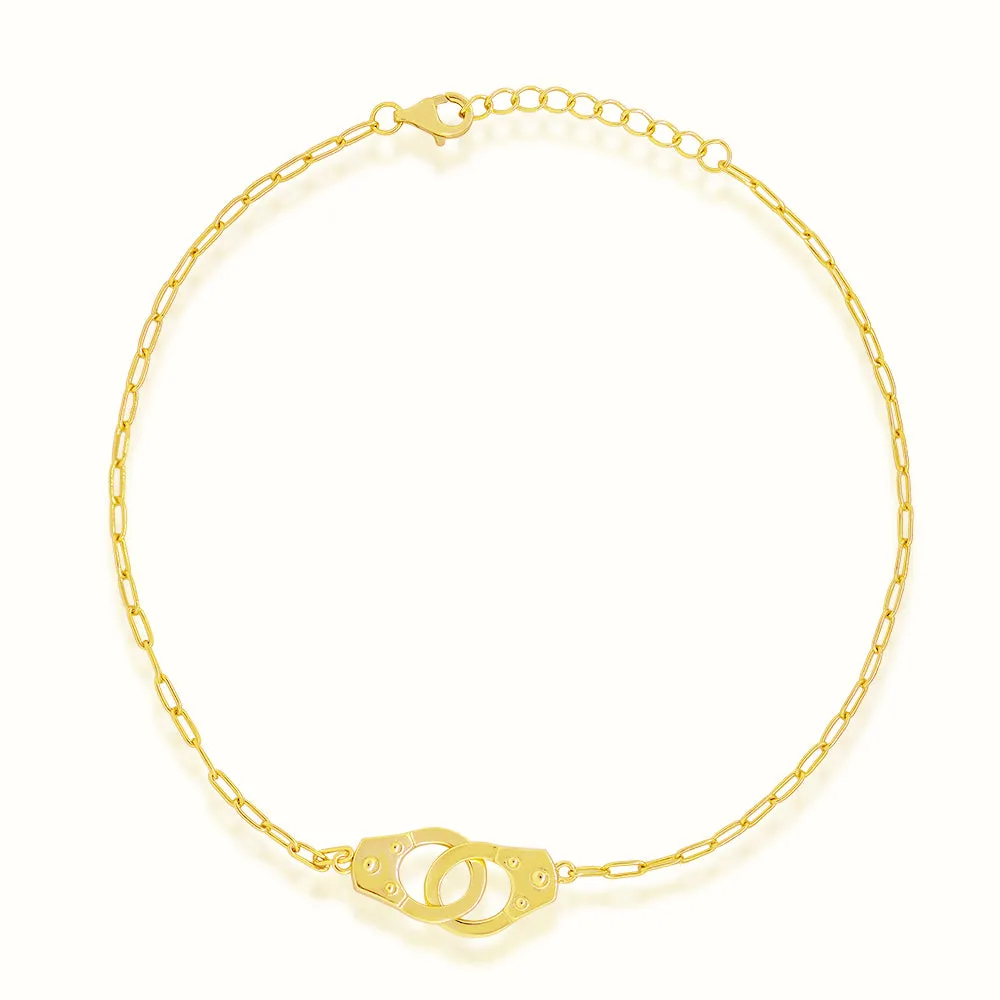 Women's Vermeil Mini Handcuffs Anklet